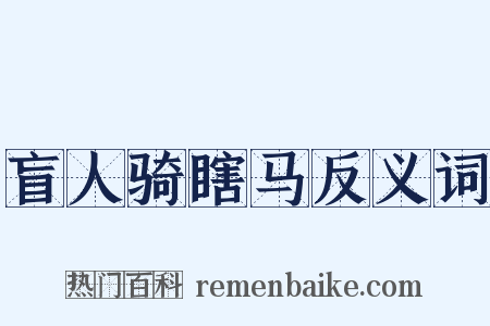 盲人骑瞎马反义词是什么意思的图片